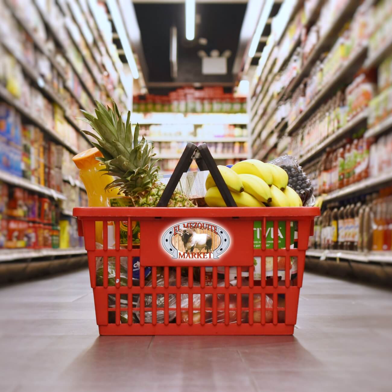 Small handheld shopping basket image